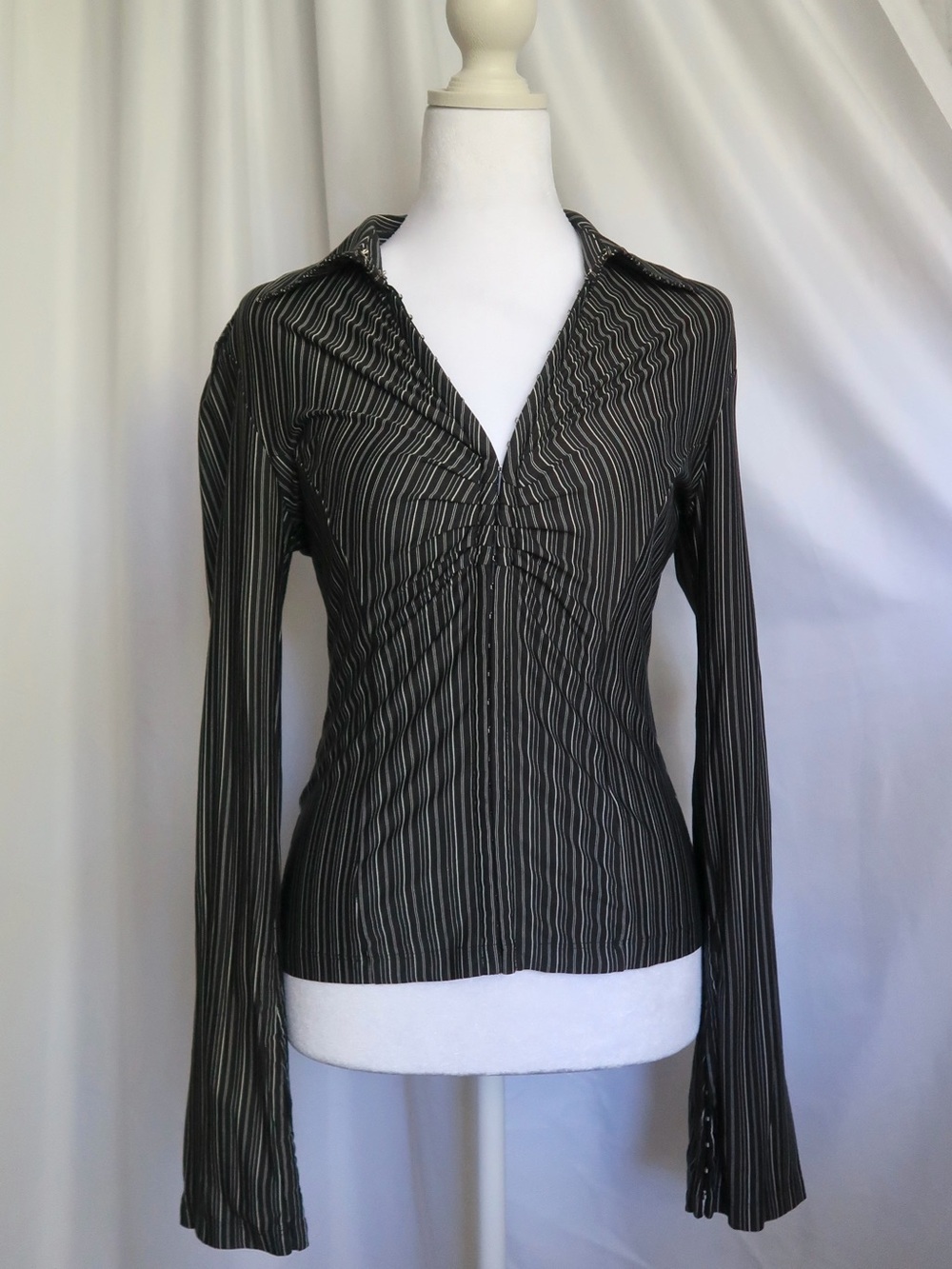 Express Black Pinstripe Button-Down Shirt